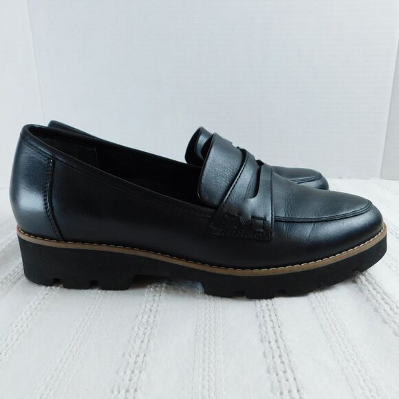Vionic Women's Cheryl II Loafers Black 7.5 (fits like 7)  Leather Comfort MINT! - Picture 4 of 14
